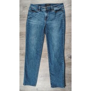 Talbots 4 Flawless Five Pocket Slim Ankle Jeans Mid Rise‎ Blue Denim
